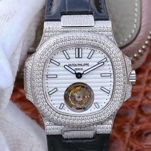 Patek Philippe Nautilus Jumbo 5711 Tourbillon 2018 R8 Factory White Dial Replica Watch - UK Replica