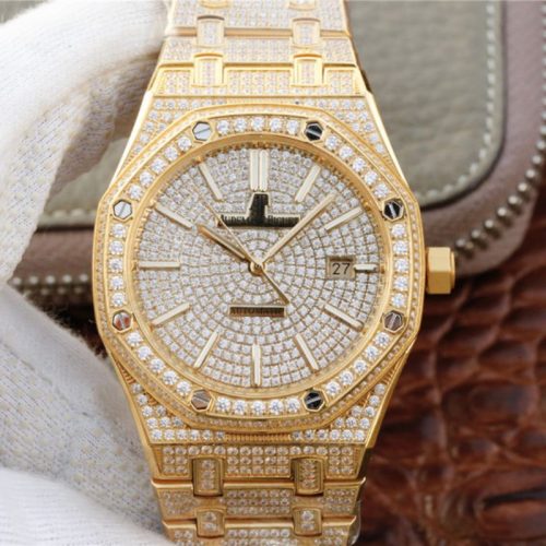 Audemars Piguet Royal Oak 15400.OR01 Diamonds Dial Replica Watch - UK Replica