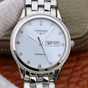 Longines Flagship Double Calendar L4.899.4.12.602 GK Factory White Dial Replica Watch - UK Replica