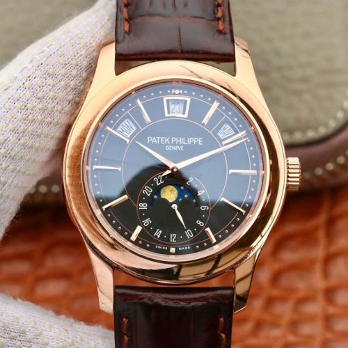 Patek Philippe Annual Calendar 5205G-001 KM Factory Black Dial Replica Watch - UK Replica