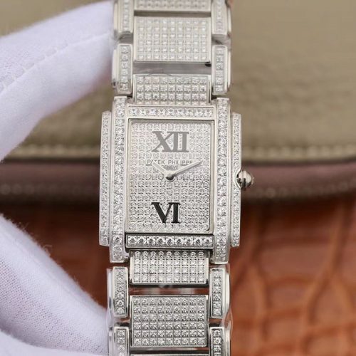 Patek Philippe Ladies Twenty-4 4908/101G-001 Silver Diamond Dial Replica Watch - UK Replica