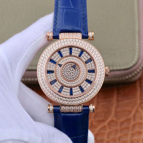 Franck Muller Double Mystery D 3R CD 42 Rose Gold Diamond Dial Replica Watch - UK Replica