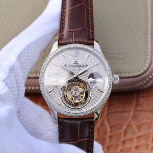 Jaeger-LeCoultre Master Complication Functions Tourbillon White Gold Diamonds Dial Replica Watch - UK Replica