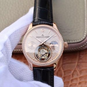 Jaeger-LeCoultre Master Complication Functions Tourbillon 18K Rose Gold Diamonds Dial Replica Watch - UK Replica