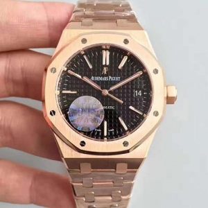 Audemars Piguet Royal Oak Rose Gold 15450 JF Factory V5 Black Dial Replica Watch - UK Replica