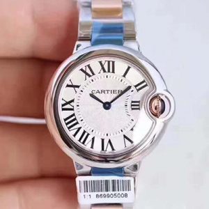 Ballon Bleu De Cartier Ladies W6920033 36MM V6 Factory White Textured Dial Replica Watch - UK Replica