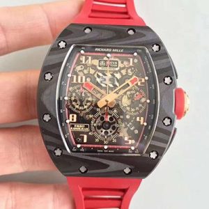 Richard Mille RM011 Lotus F1 Team Romain Grosjean Forged Carbon Black Skeleton Dial Replica Watch- UK Replica