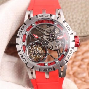 JB Factory Roger Dubuis Excalibur Spider Carbon Skeleton Flying Tourbillon RDDBEX0572 Transparent Version Replica Watch