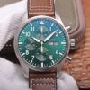 IWC Pilot Chronograph IW377726 ZF Factory Green Dial Replica Watch