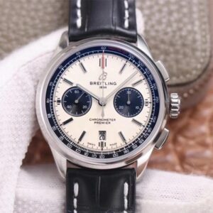 Breitling PREMIER B01 Chronograph AB0118221G1P1 GF Factory Silver Dial Replica Watch