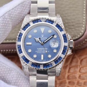 Rolex Submariner Date 116619LB Diamond Customized Edition GS Factory Blue Dial Replica Watch