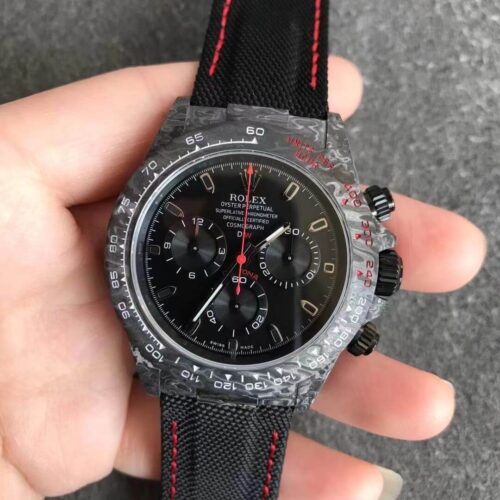 Rolex Daytona Cosmograph Carbon Fiber Diw Customized Version Noob Factory Black Dial Replica Watch